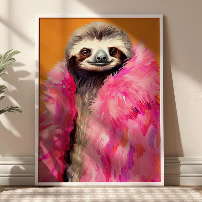 Affiche Slot in Rose Fur Animal Fashion Art (Créateur téléchargé)