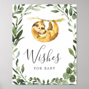 Affiche Sloth Baby shower Wives For Baby Sign