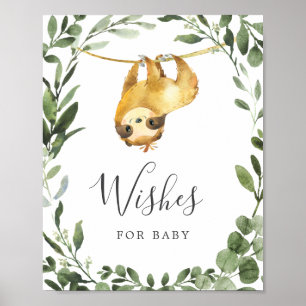 Affiche Sloth Baby shower Wives For Baby Sign