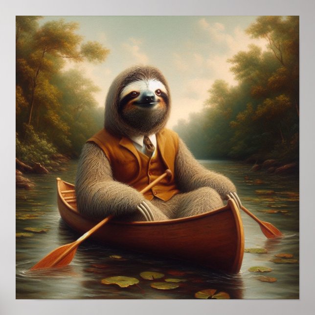 Affiche Sloth Dans Un Canoë (Devant)