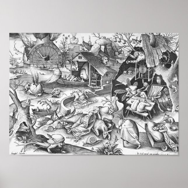 Affiche Sloth (Desidia), Les Sept Péchés Mortels (Devant)