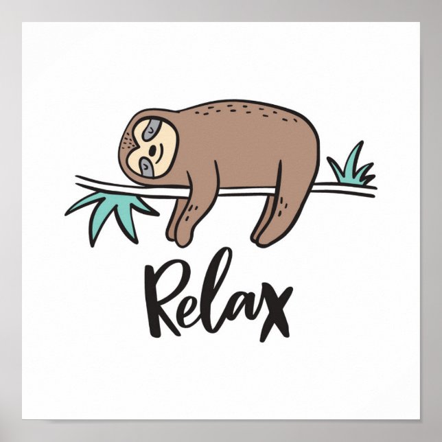 Affiche Sloth Dit Relax (Devant)