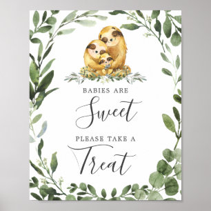 Affiche Sloth Family Baby shower Baby are Sweet Sign