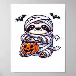 Affiche Sloth Halloween Mummy Kids Femmes Hommes Sloth Cla