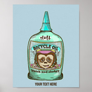 Affiche Sloth Huile de vélo lente