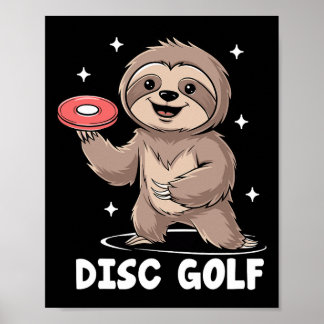 Affiche Sloth Playing Disc Golf Player Sports Athlete Game