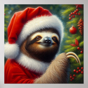Affiche Sloth Santa Claus