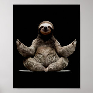 Affiche Sloth Yoga Namaste Méditation Bouddhiste Zen Boudd