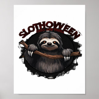 Affiche Slothoween Chill And Thrill - Creepy Sloth Classic