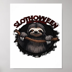 Affiche Slothoween Chill And Thrill - Sloth Classique Créa