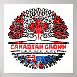 Affiche Slovaquie Slovaque Canadian Canada Tree Roots Drap