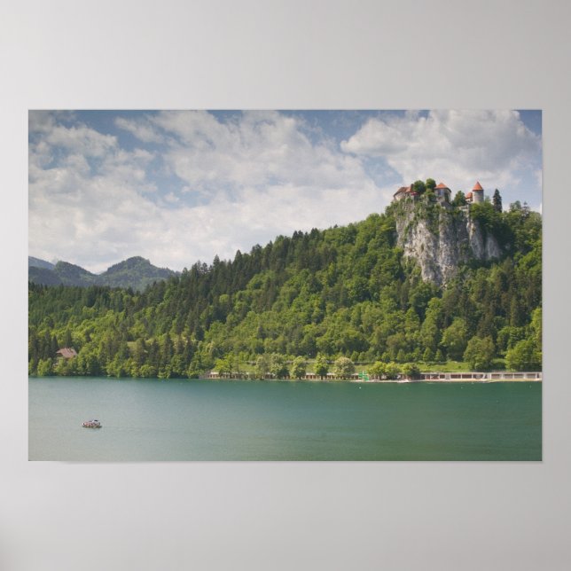 Affiche SLOVENIA, GORENJSKA, Bled : Château de Bled & (Devant)