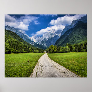 Affiche Slovénie, photo pittoresque avec Alpes
