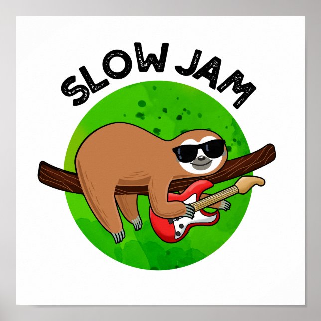 Affiche Slow Jam Funky Musique Animal Pun (Devant)