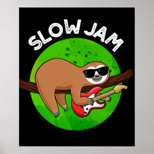 Affiche Slow Jam Funny Musique Animal Pun Dark BG