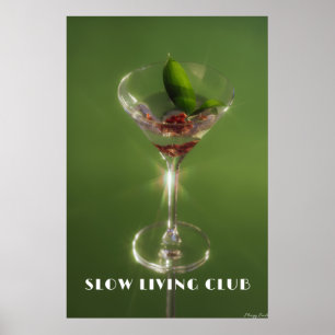 Affiche Slow Living Club : Emerald Martini & Art Botanique