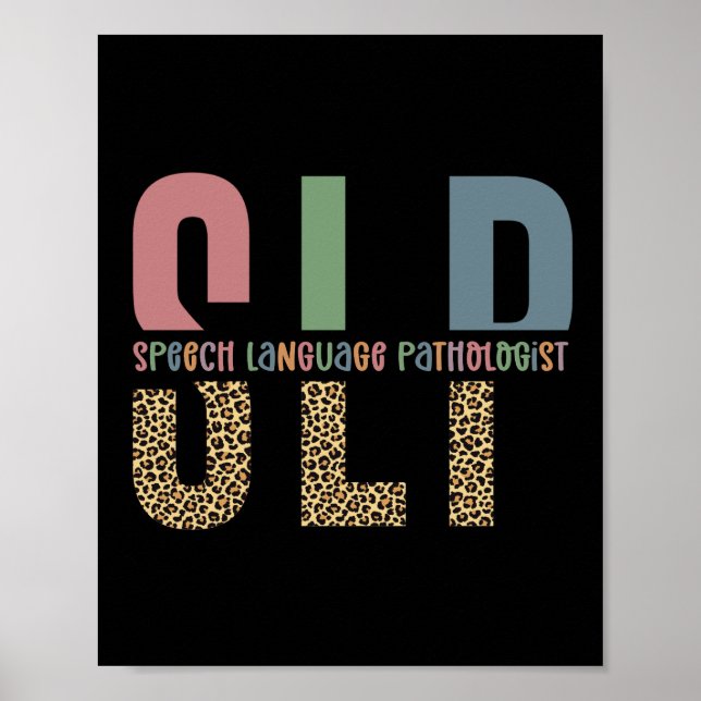 Affiche SLP papier guépard orthophoniste cadeau (Devant)