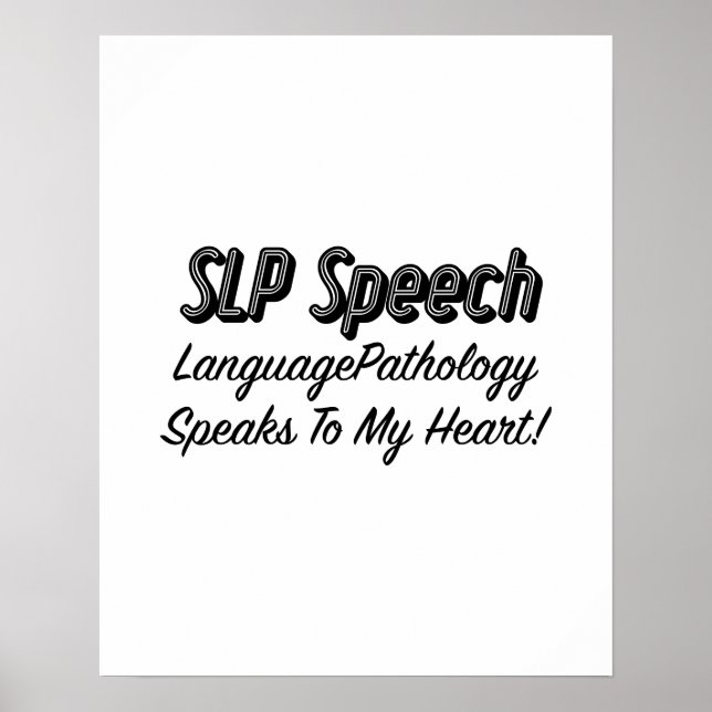 Affiche SLP Voix Langue Pathologie Discours Cadeaux (Devant)