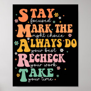 Affiche Smart Test Day Squad Funny Student Teacher Test Te