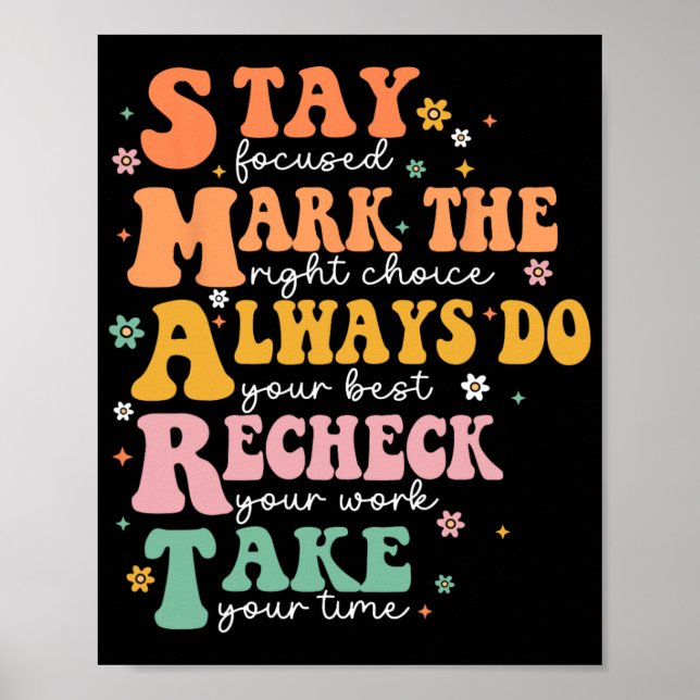 Affiche Smart Test Day Squad Funny Student Teacher Test Te (Devant)