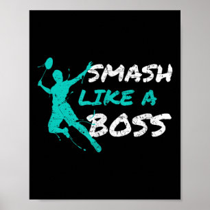 Affiche Smash Comme Un Boss Badminton Speedminton Crossmin