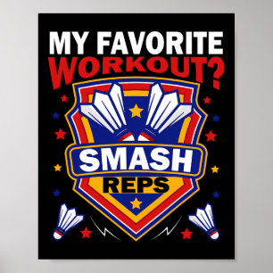 Affiche Smash Reps Badminton Jour Raquettes Navettes Qu