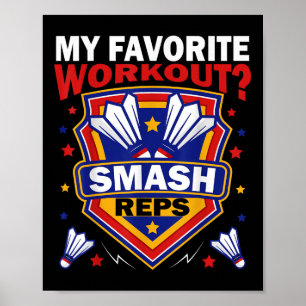 Affiche Smash Reps Jeu de Badminton Raquettes de Jour Nave
