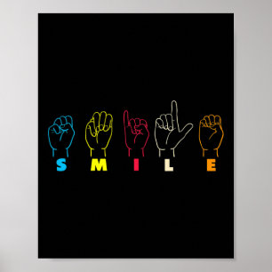 Affiche Smile ASL Alphabet American Sing Language ASL Teac