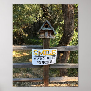 Affiche Smile Even if it hurts, Funny Sign