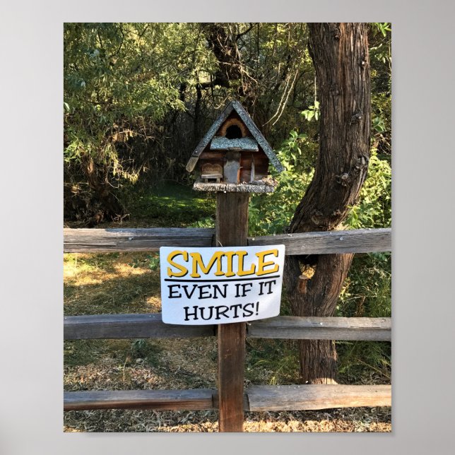 Affiche Smile Even if it hurts, Funny Sign (Devant)