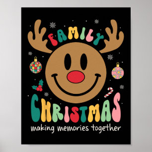 Affiche Smile Face Famille Noël 2023 Noël Équipe de Noël R