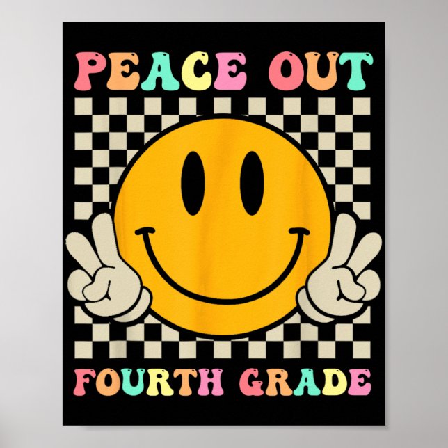 Affiche Smile Face Peace Out 4ème Grade Cl De 2023 (Devant)
