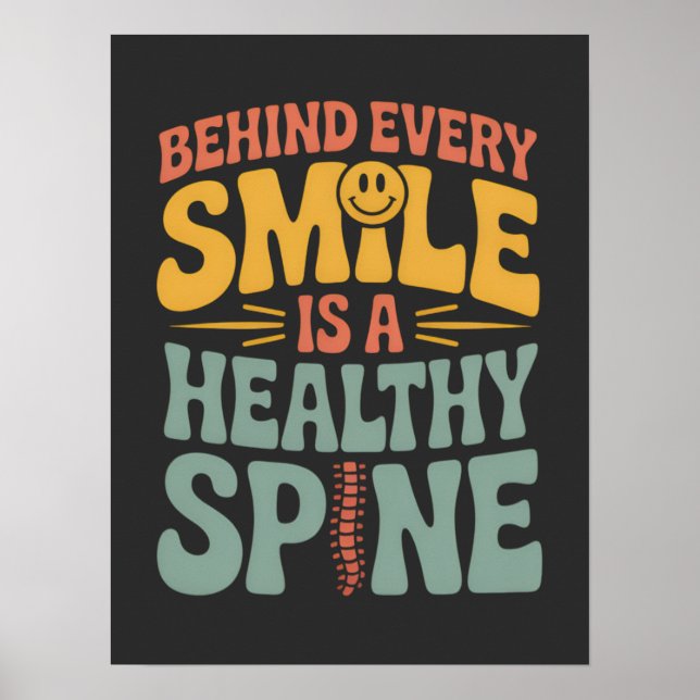 Affiche Smile Healthy Spine Chiropractor Conception de dev (Devant)