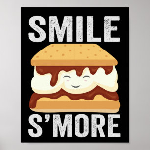 Affiche Smile S'more Funny Outdoors Camping Amateurs Cadea