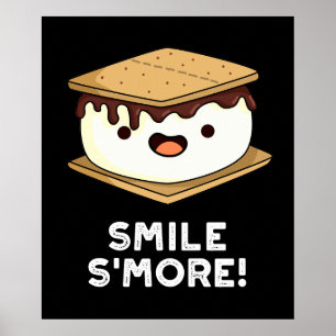 Affiche Smile Smore Funny Sweet Food Pun Dark BG