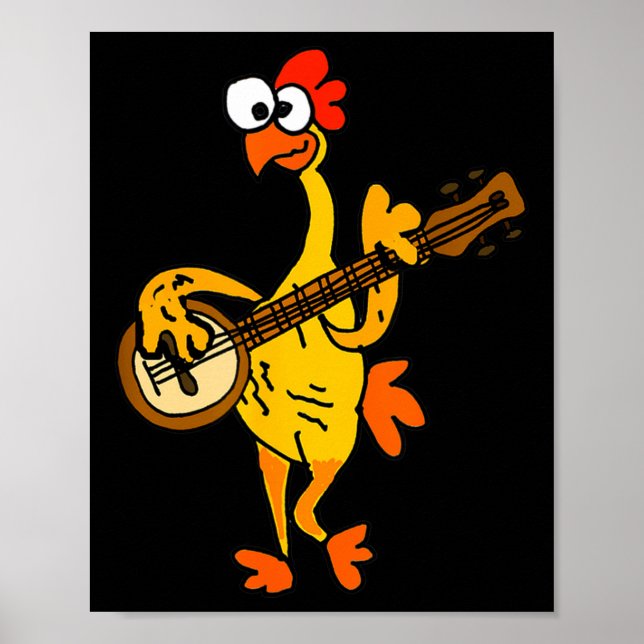 Affiche Smileteestank Funny Rubber Chicken Playing Banjo C (Devant)