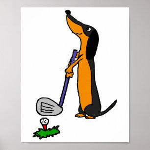 Affiche Smiletodaytees Drôle Dachshund Chien Golf