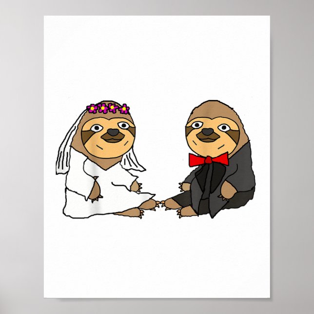 Affiche Smiletodaytees Funny Sloth Mariée Et Mariage De Ch (Devant)