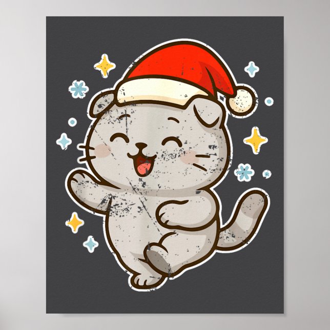 Affiche Smiling Santa Cat Holiday Cheer  (Devant)