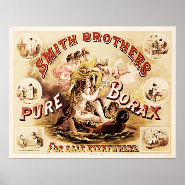 Affiche Smith Brothers PURE BORAX Nettoyage de détergents  (Devant)