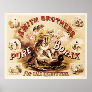 Affiche Smith Brothers PURE BORAX Nettoyage des détergents