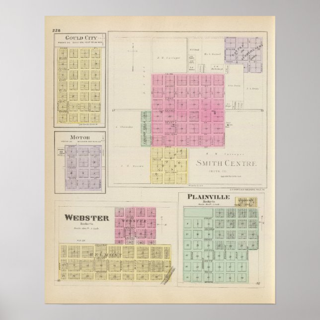 Affiche Smith Centre, Gould City, Motor, Webster, Kansas (Devant)
