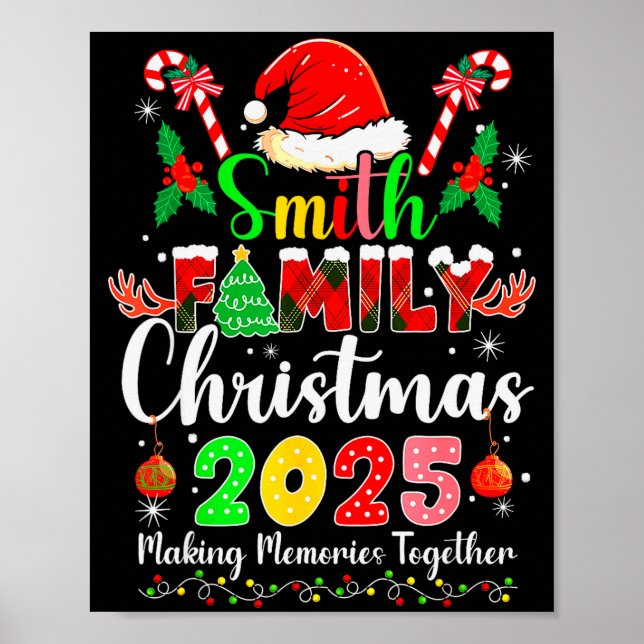Affiche Smith Family Christmas 2025 Matching Santa Hat Xma (Devant)