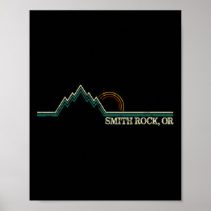 Affiche Smith Rock Oregon Randonnée en montagne rétro d'ét