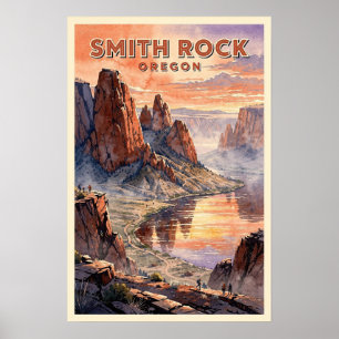 Affiche Smith Rock Oregon Voyage Vintage