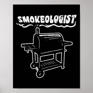 Affiche Smokeologist Funny Bbq Rbecue Grill Pitdad Hommes