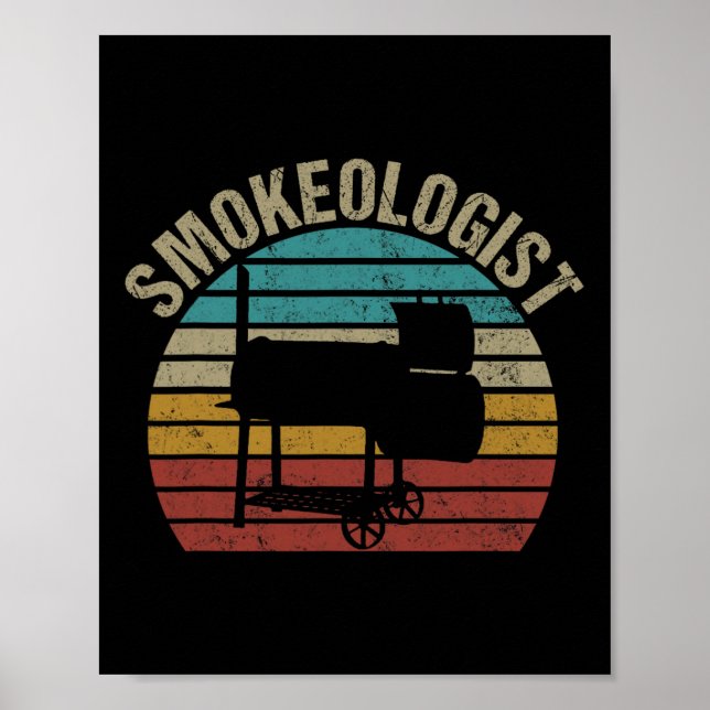 Affiche Smokeologist - Funny Pitmaster Bbq Smoker Grilling (Devant)