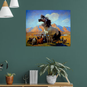 Affiche Smokey Face N C Wyeth Circa 1917