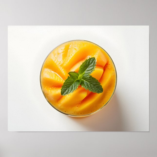 Affiche Smoothie de mangue fraîche de haute qualité (Devant)