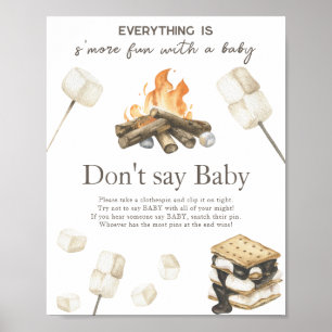 Affiche S'more baby shower - Ne dites pas bébé